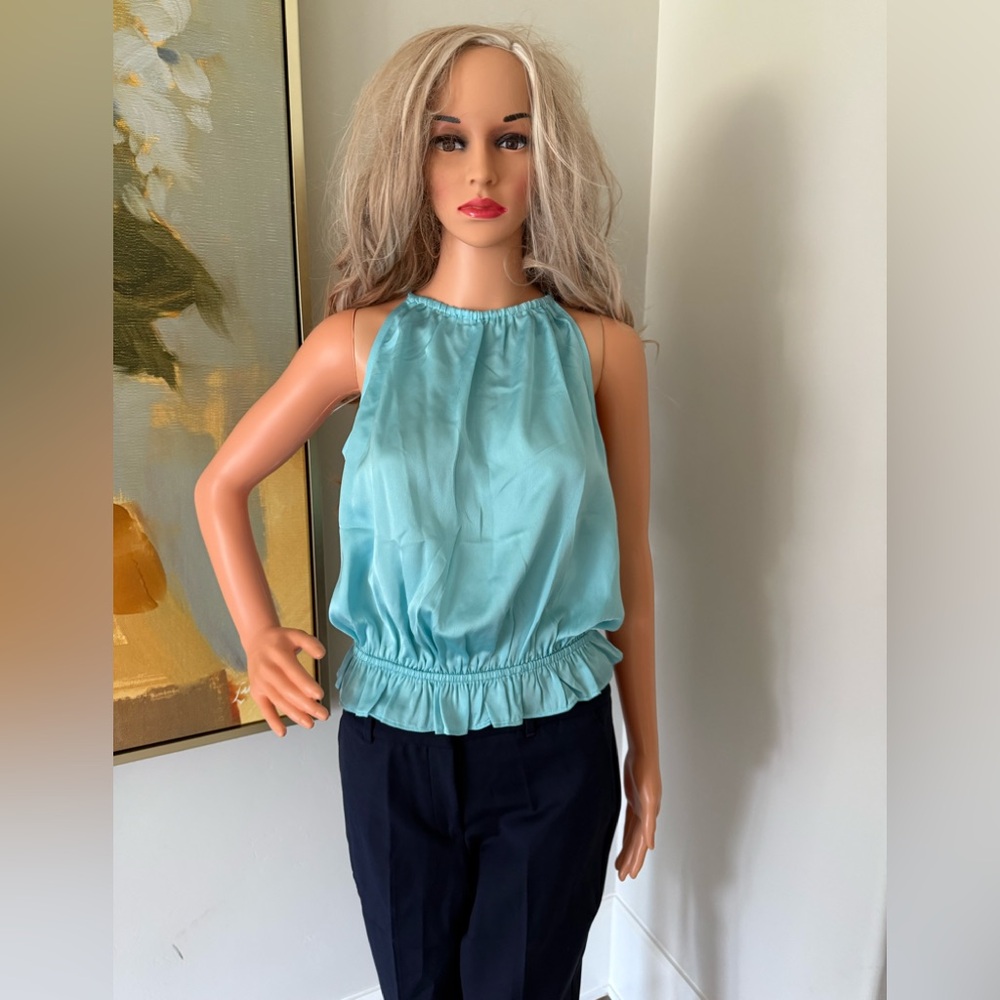 NWT Never Worn Elegant Sea-Blue Gorgeous Sleeveless Top